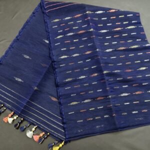 navy-blue-color-basic-jamdani-saree