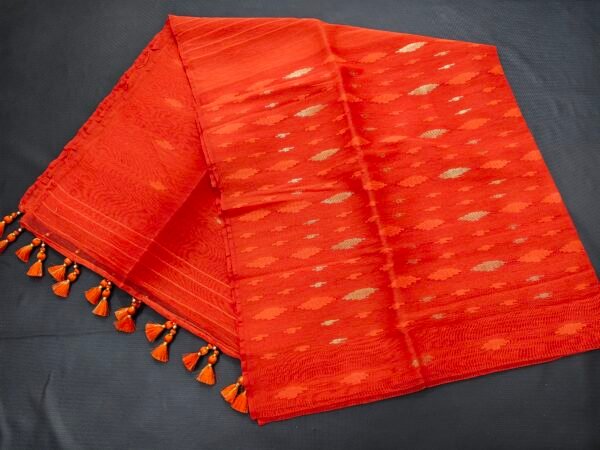 কমলা (orange) কালার জামদানি শাড়ি