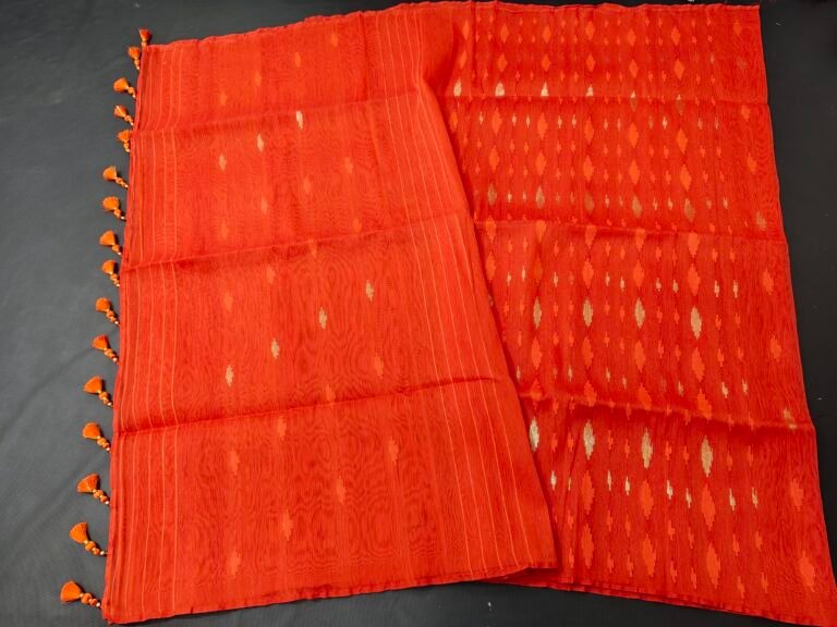 কমলা (orange) কালার জামদানি শাড়ি
